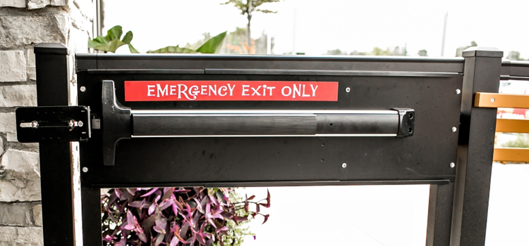 emergency push bar installation in University of California Davis